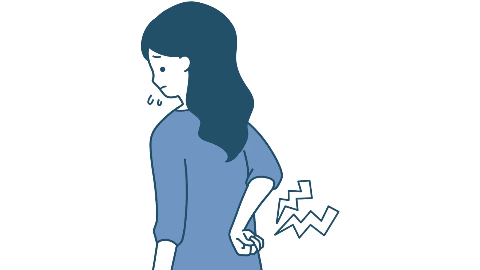 腰の痛みに悩む女性のイラスト